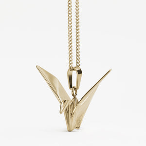 Tsuru Crane Pendant (Gold plated)