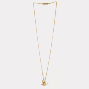 Tsuru Crane Pendant (Gold plated)