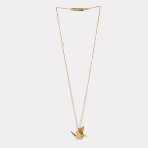 Tsuru Crane Pendant (Gold plated)