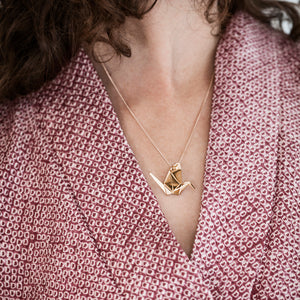 Tsuru Crane Pendant (Stainless steel)