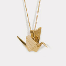 Load image into Gallery viewer, Tsuru Crane Pendant (Gold plated)