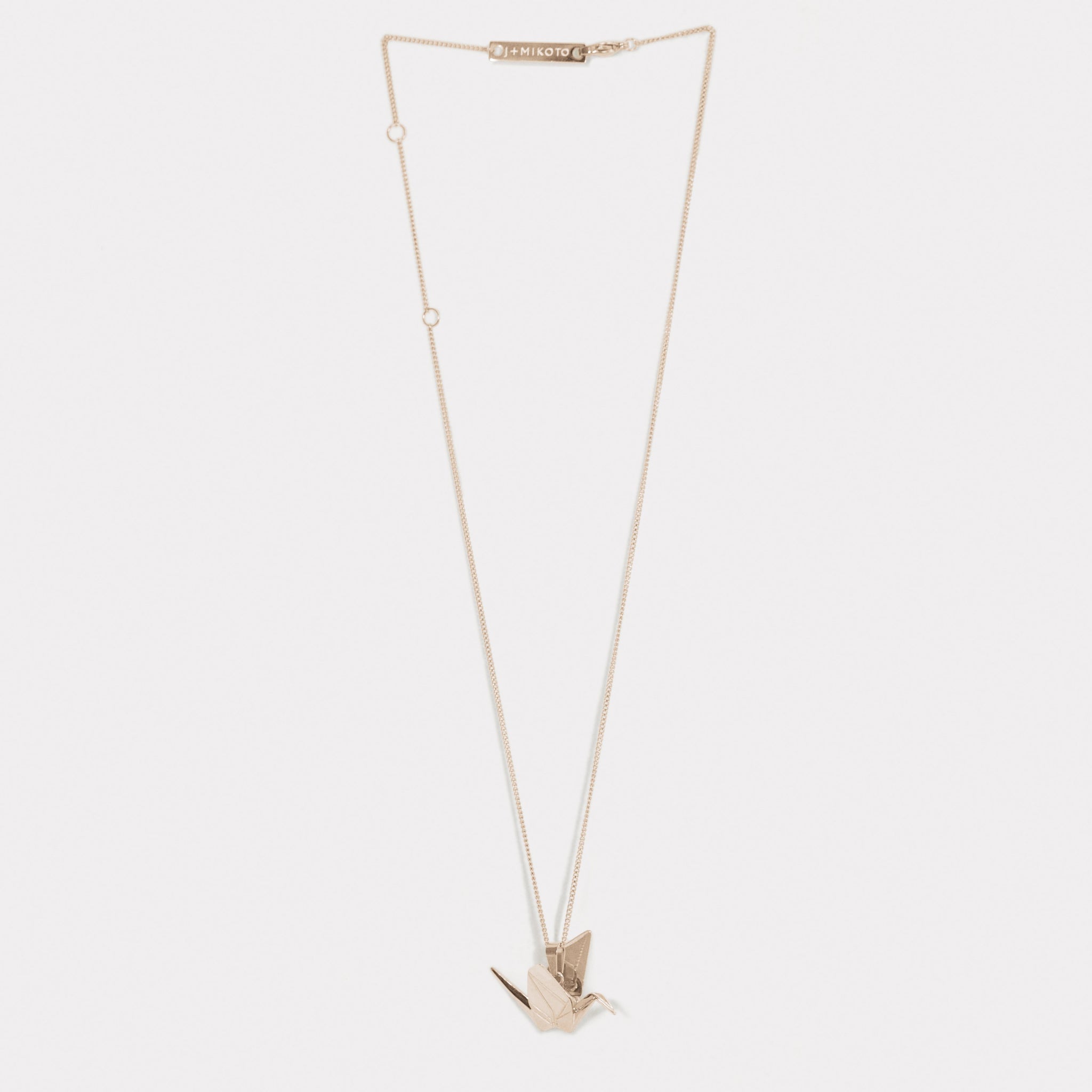 Tsuru Crane Pendant (Rose gold plated) | J + Mikoto – J+Mikoto