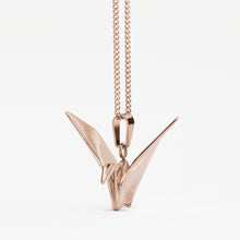 Load image into Gallery viewer, Tsuru Crane Pendant (Rose gold plated)