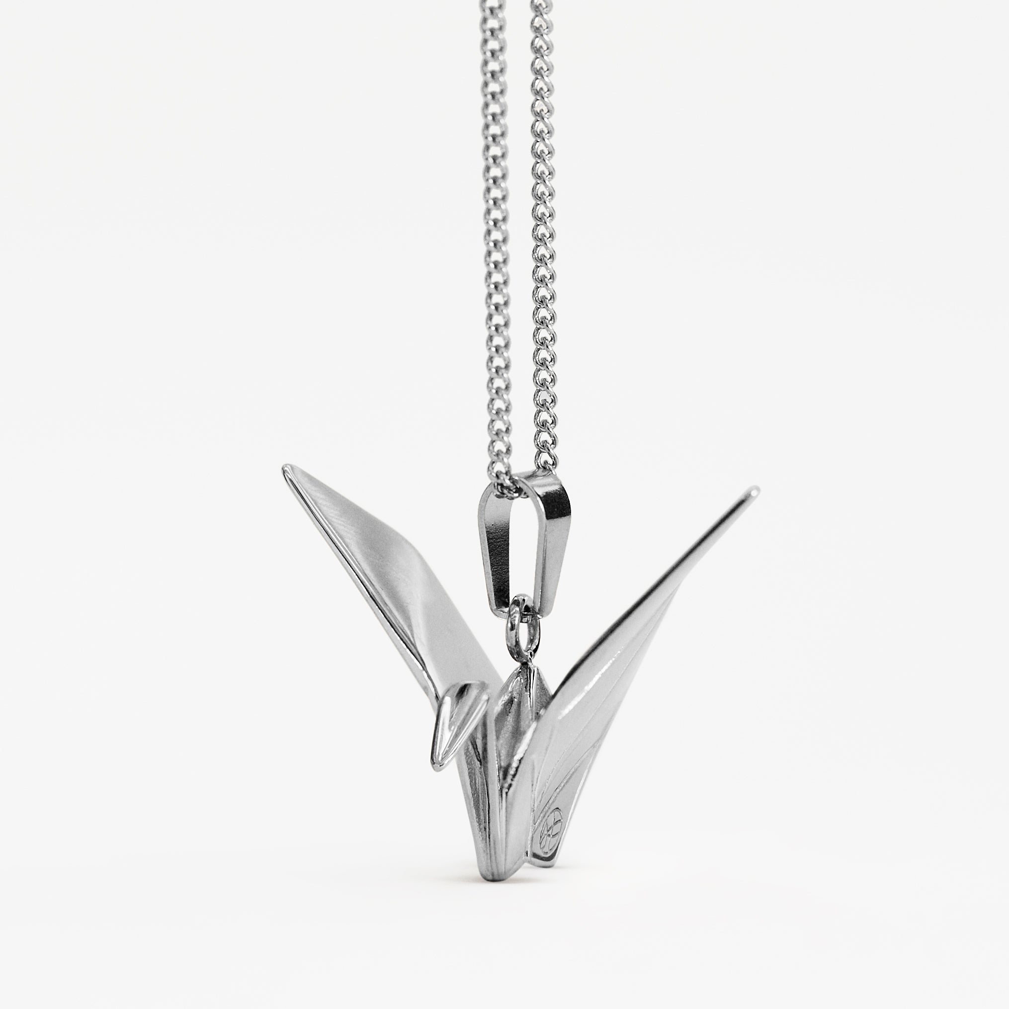 Tsuru Crane Pendant (Stainless steel)